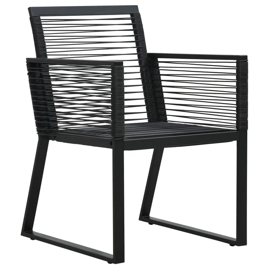Ensemble à manger d'extérieur 7 pcs Rotin PVC Noir - 7