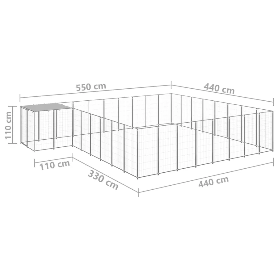 Chenil Argenté 20,57 m² Acier - 6