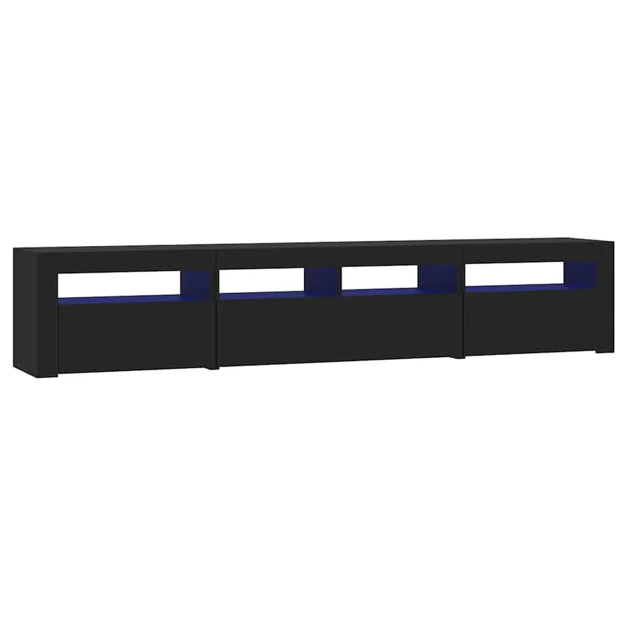 Meuble TV avec lumières LED Noir 210x35x40 cm - 2