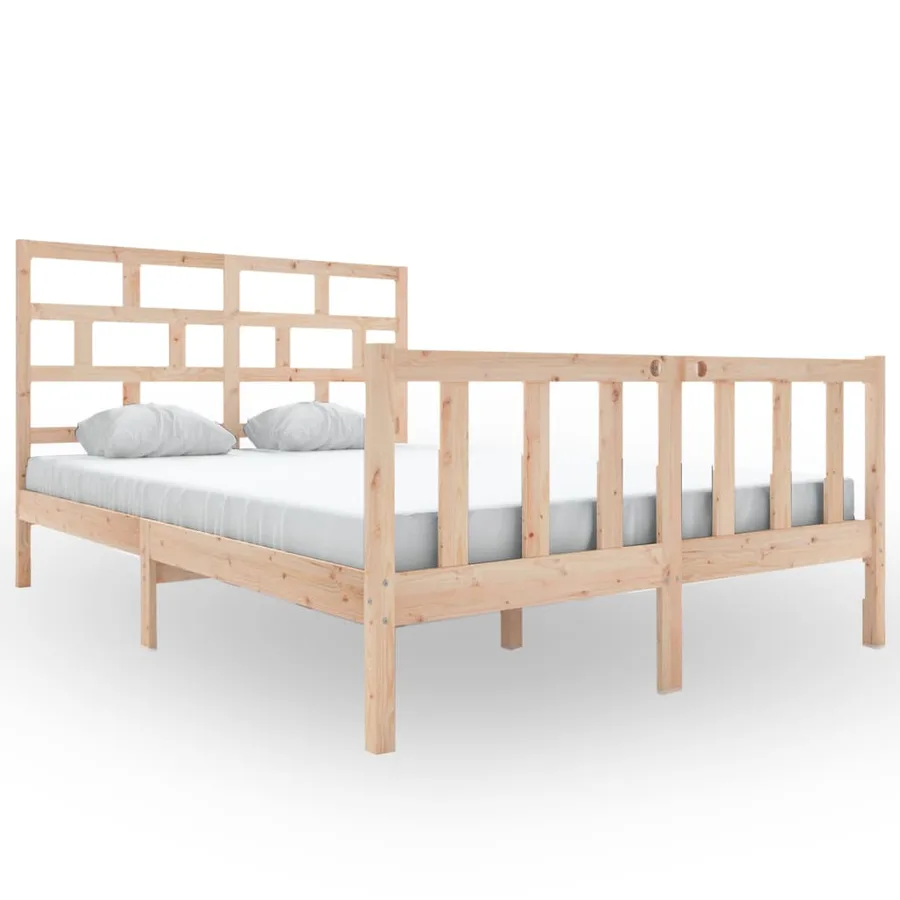 Cadre de lit sans matelas bois massif 160x200 cm - 2
