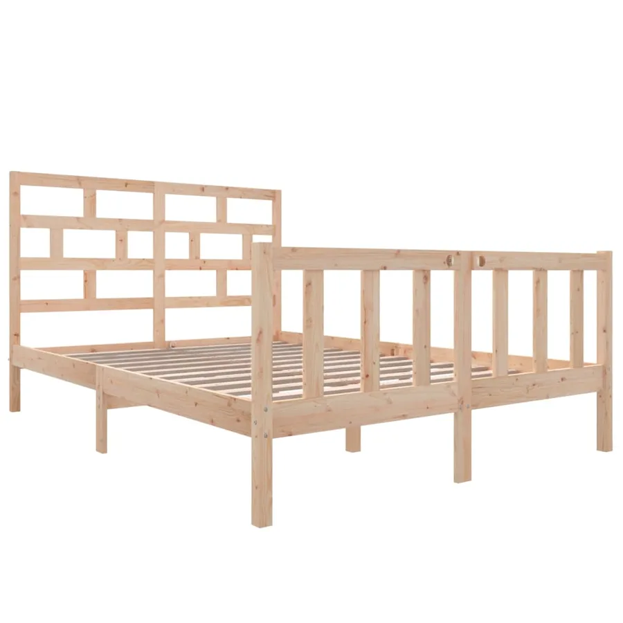 Cadre de lit sans matelas bois massif 160x200 cm - 3