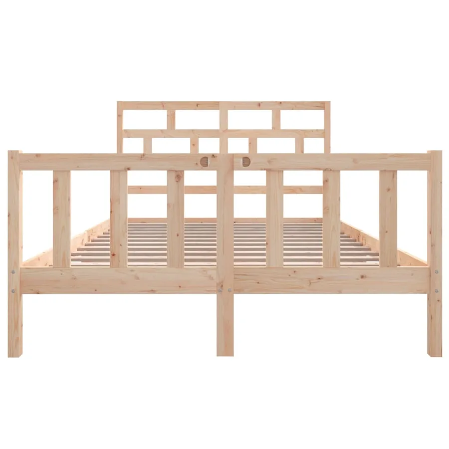 Cadre de lit sans matelas bois massif 160x200 cm - 4