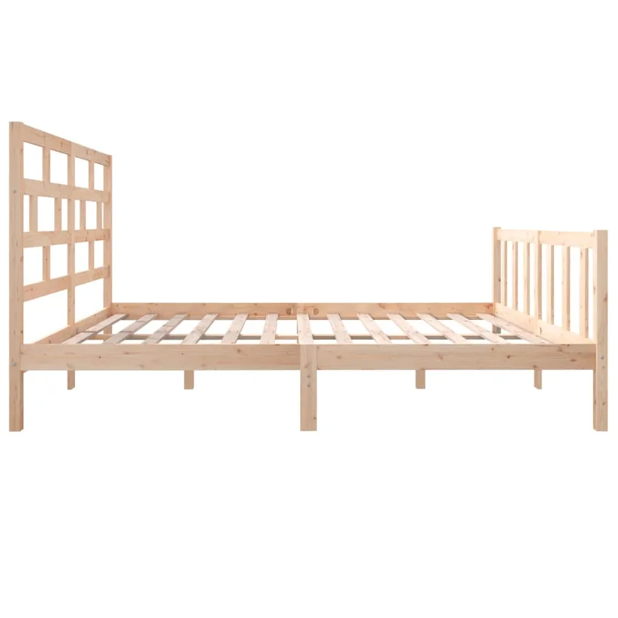 Cadre de lit sans matelas bois massif 160x200 cm - 5