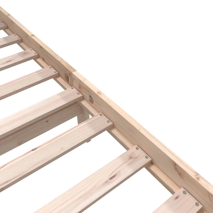 Cadre de lit sans matelas bois massif 160x200 cm - 7