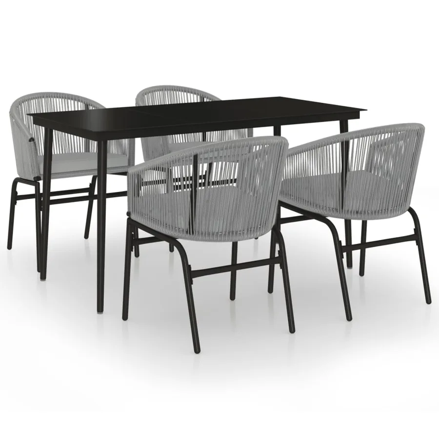 Ensemble à manger de jardin 5 pcs Gris - 2