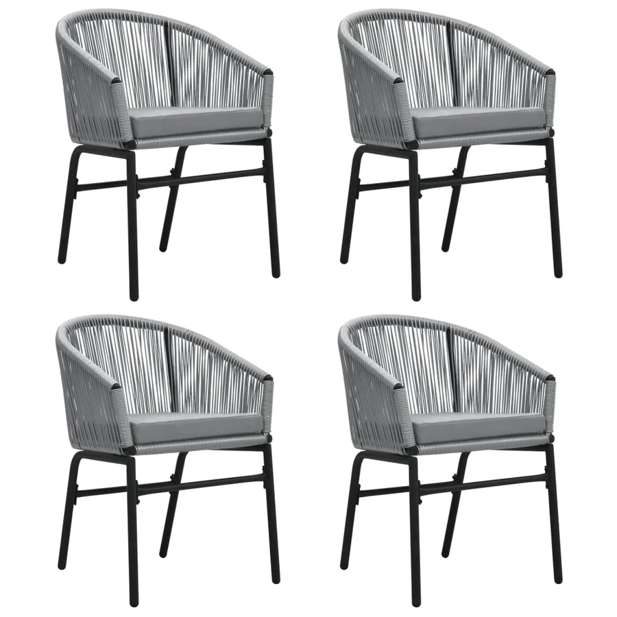 Ensemble à manger de jardin 5 pcs Gris - 3