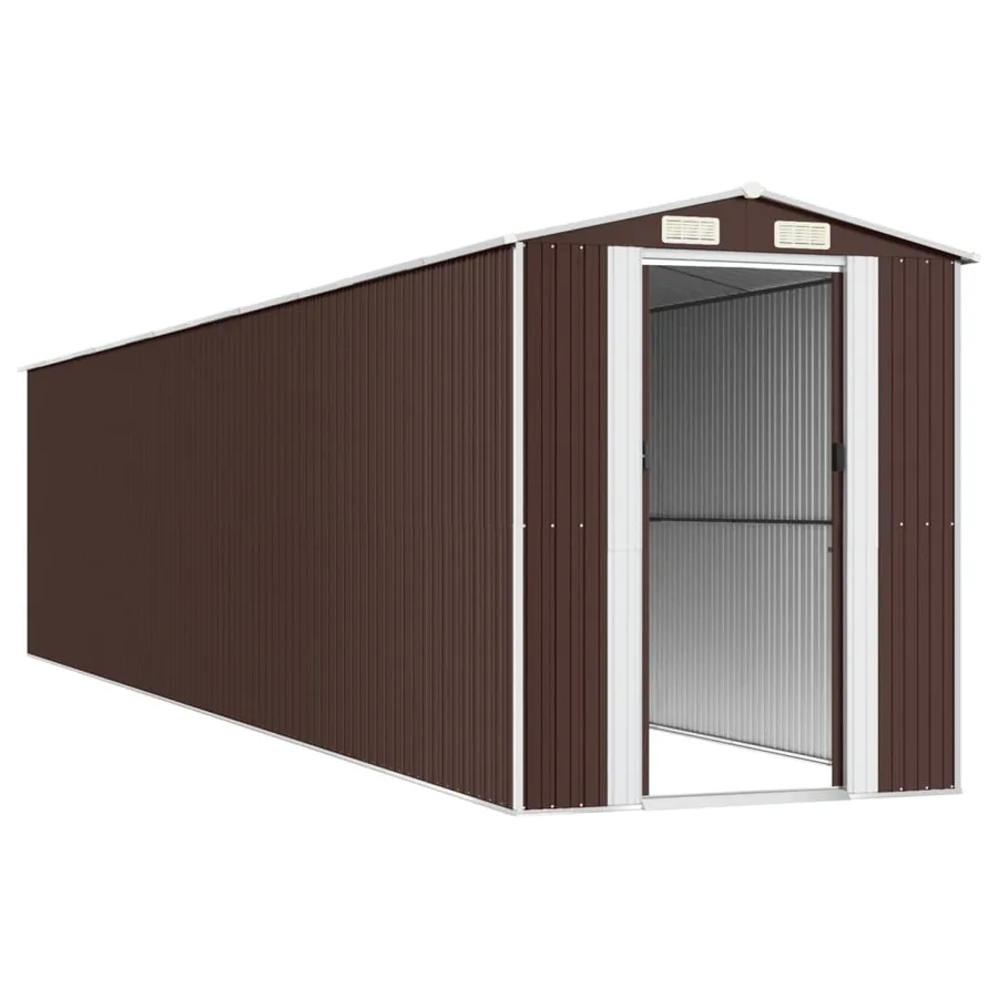 Abri de jardin Marron foncé 192x938x223 cm Métal galvanisé - 4