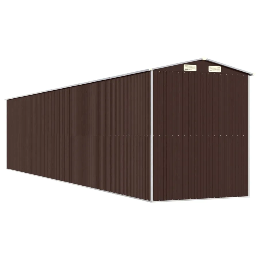 Abri de jardin Marron foncé 192x938x223 cm Métal galvanisé - 6