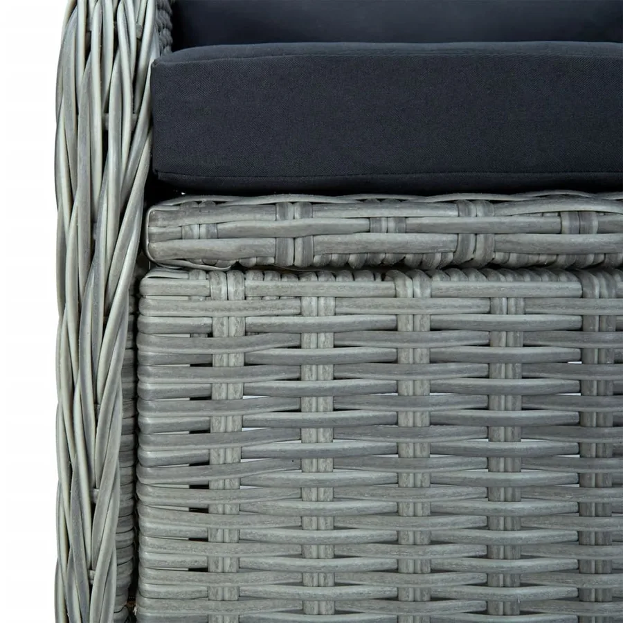 Ensemble à manger de jardin 7 pcs Gris clair Résine tressée - 7