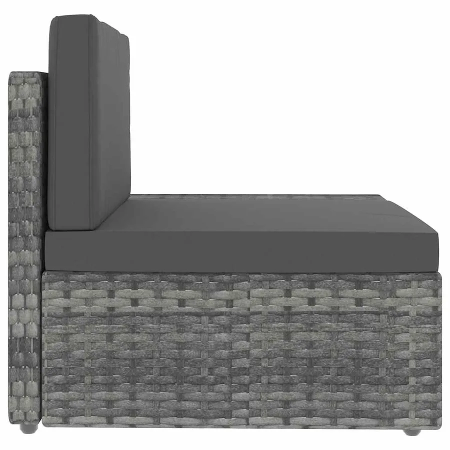 Salon de jardin 4 pcs Résine tressée Gris - 10