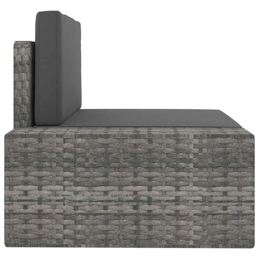 Salon de jardin 4 pcs Résine tressée Gris - 14