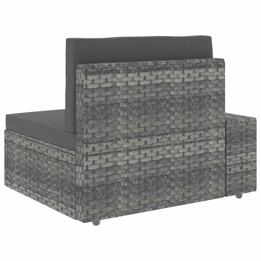 Salon de jardin 4 pcs Résine tressée Gris - 15