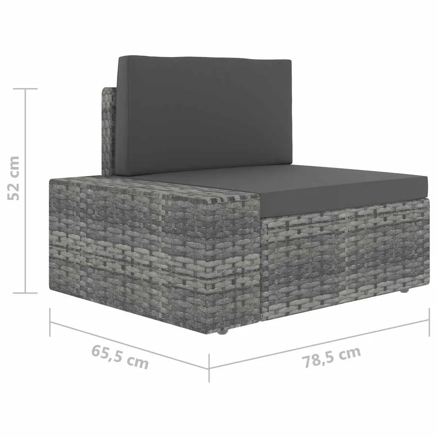 Salon de jardin 4 pcs Résine tressée Gris - 18