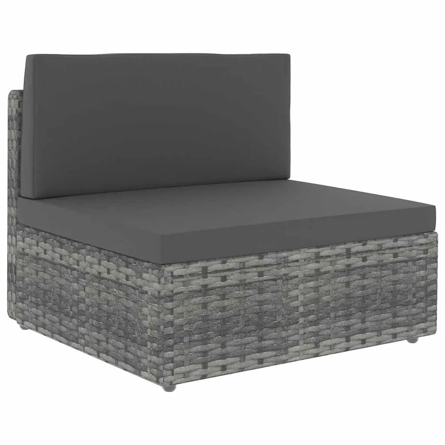 Salon de jardin 4 pcs Résine tressée Gris - 4