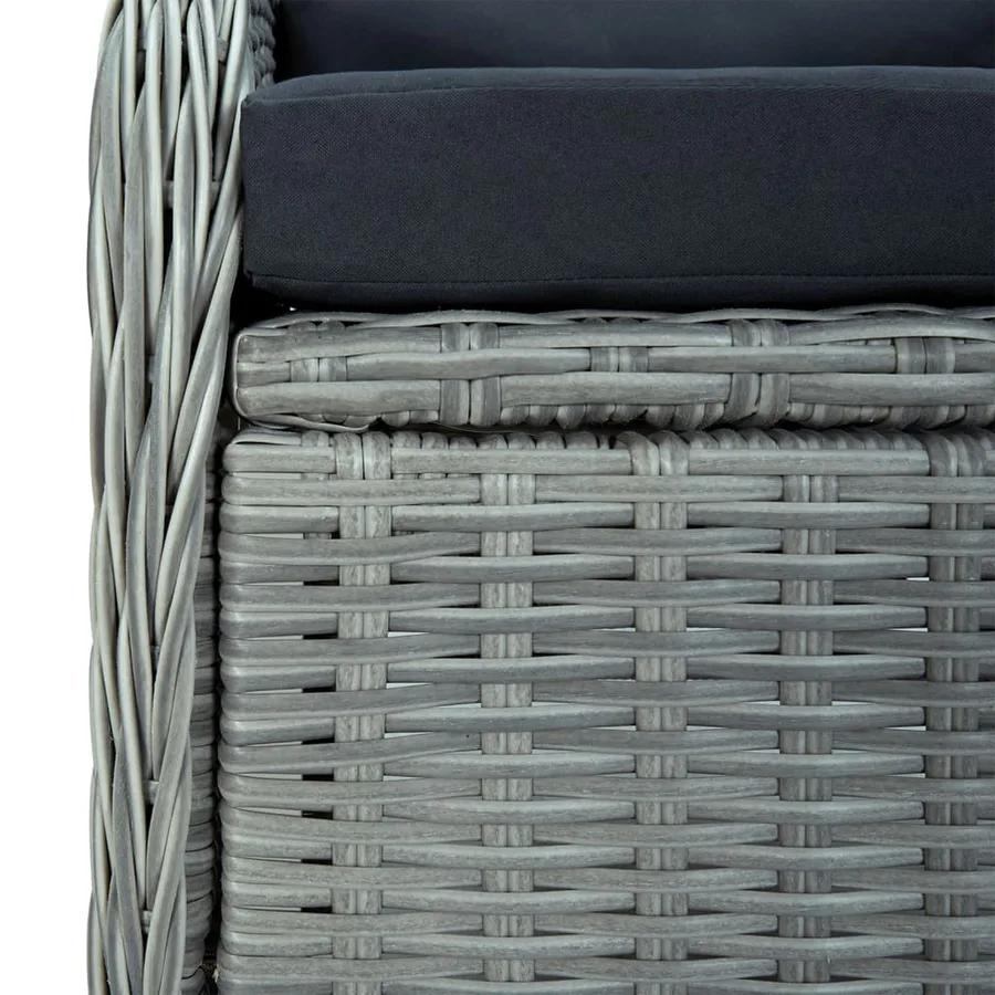 Ensemble à manger de jardin 7 pcs Gris clair Résine tressée - 7