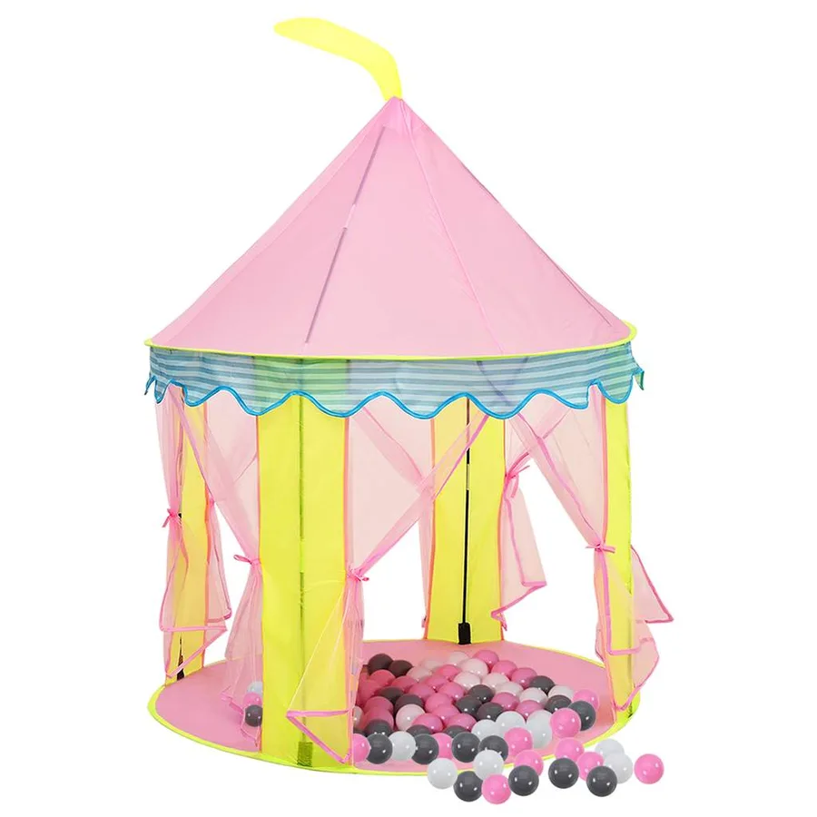 Tente de jeu pour enfants avec 250 balles Rose 100x100x127 cm - 2