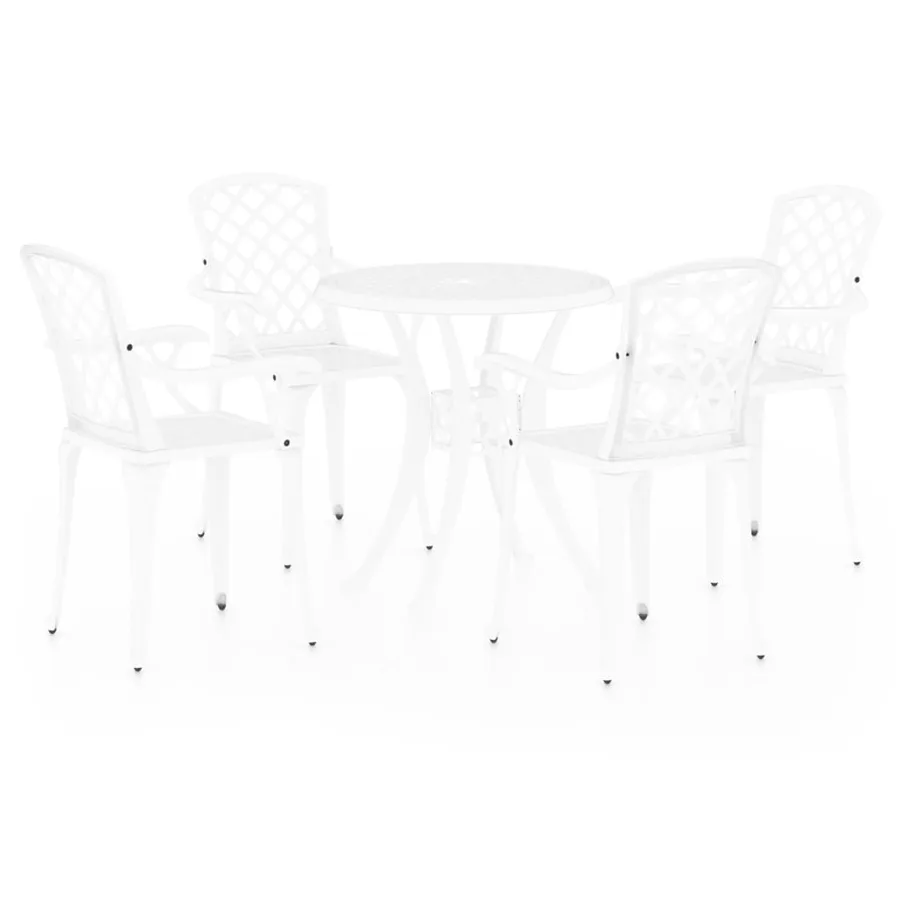 Ensemble de bistro 5 pcs Aluminium coulé Blanc - 2