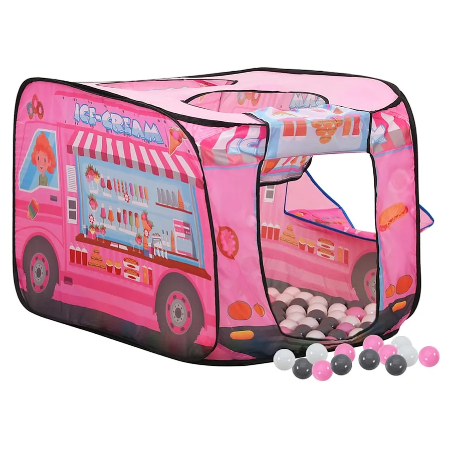 Tente de jeu pour enfants avec 250 balles Rose 70x112x70 cm - 2