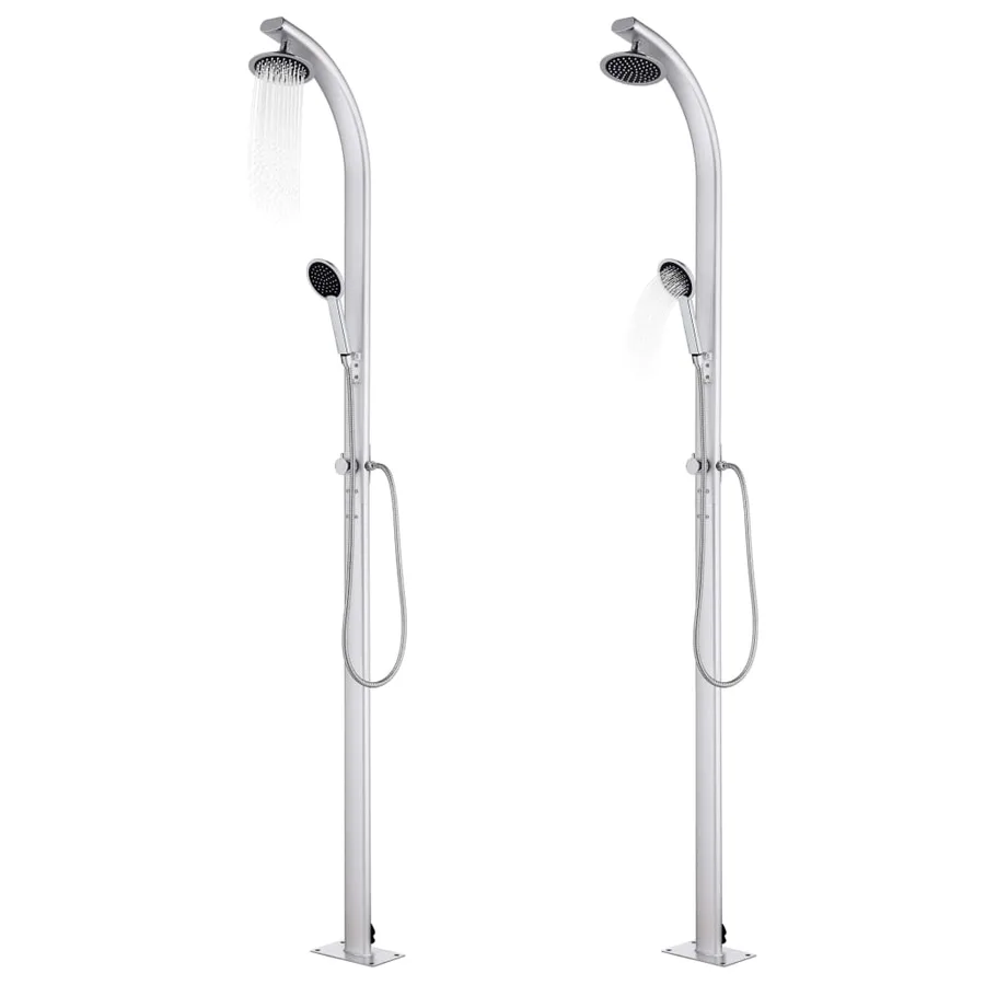 Douche de jardin avec base marron 220 cm Aluminium - 2
