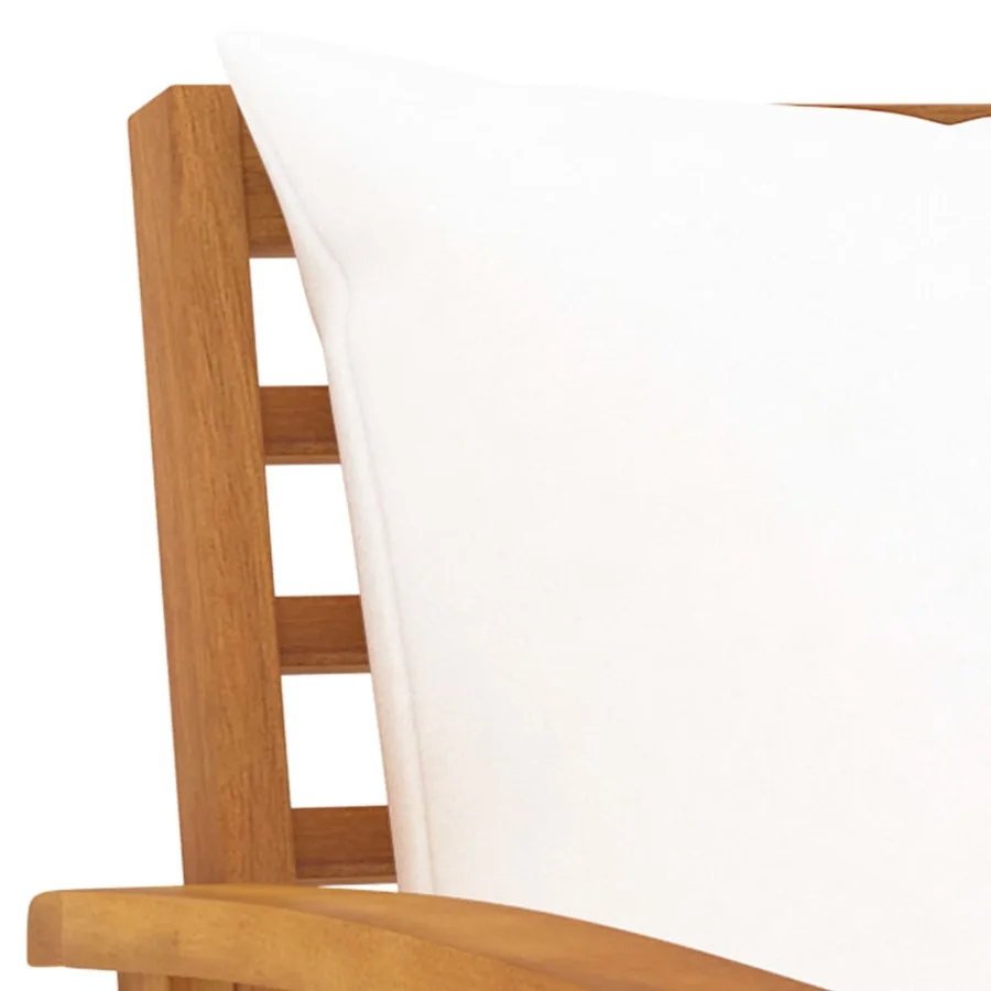 Salon de jardin 3 pcs avec coussin Bois d'acacia solide - 5