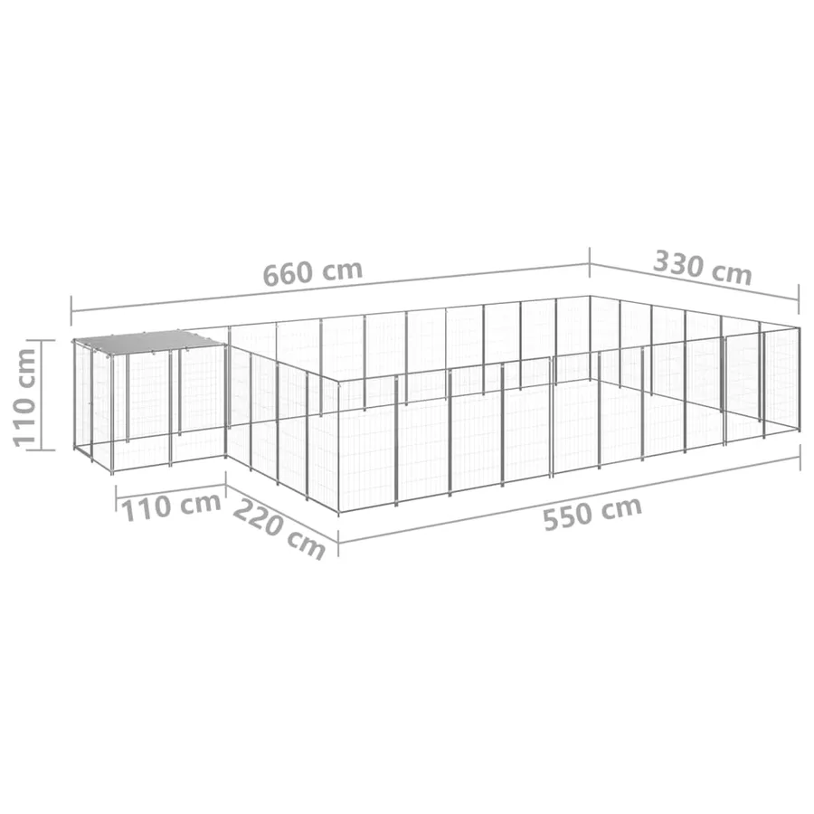 Chenil Argenté 19,36 m² Acier - 6