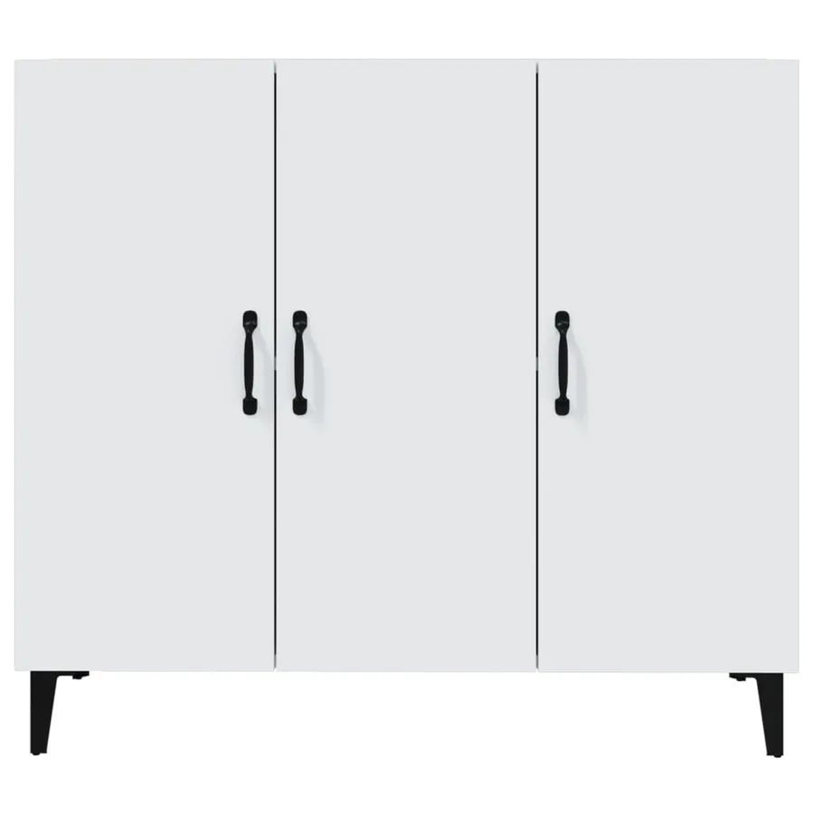 Buffet blanc 90x34x80 cm bois d'ingénierie - 5