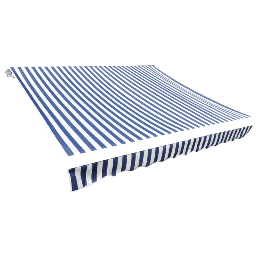 Tissu de remplacement pour auvent bleu et blanc 5x3 m polyester