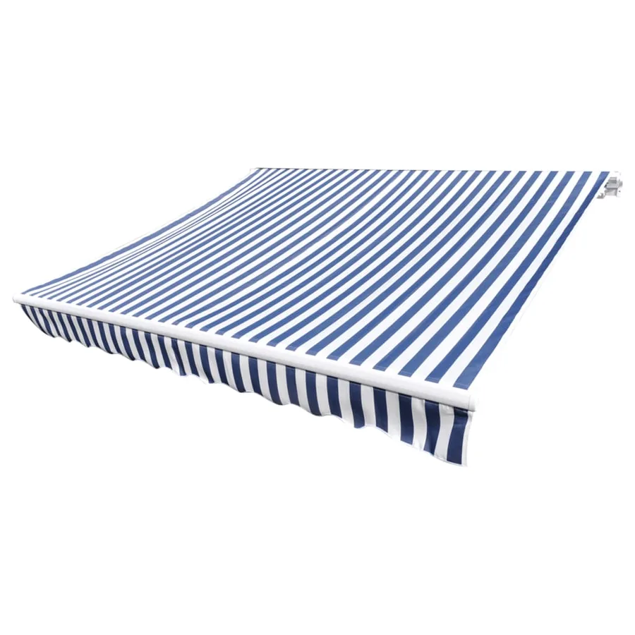 Tissu de remplacement pour auvent bleu et blanc 5x3 m polyester - 2