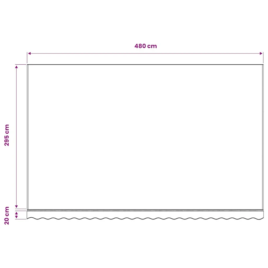 Tissu de remplacement pour auvent bleu et blanc 5x3 m polyester - 5