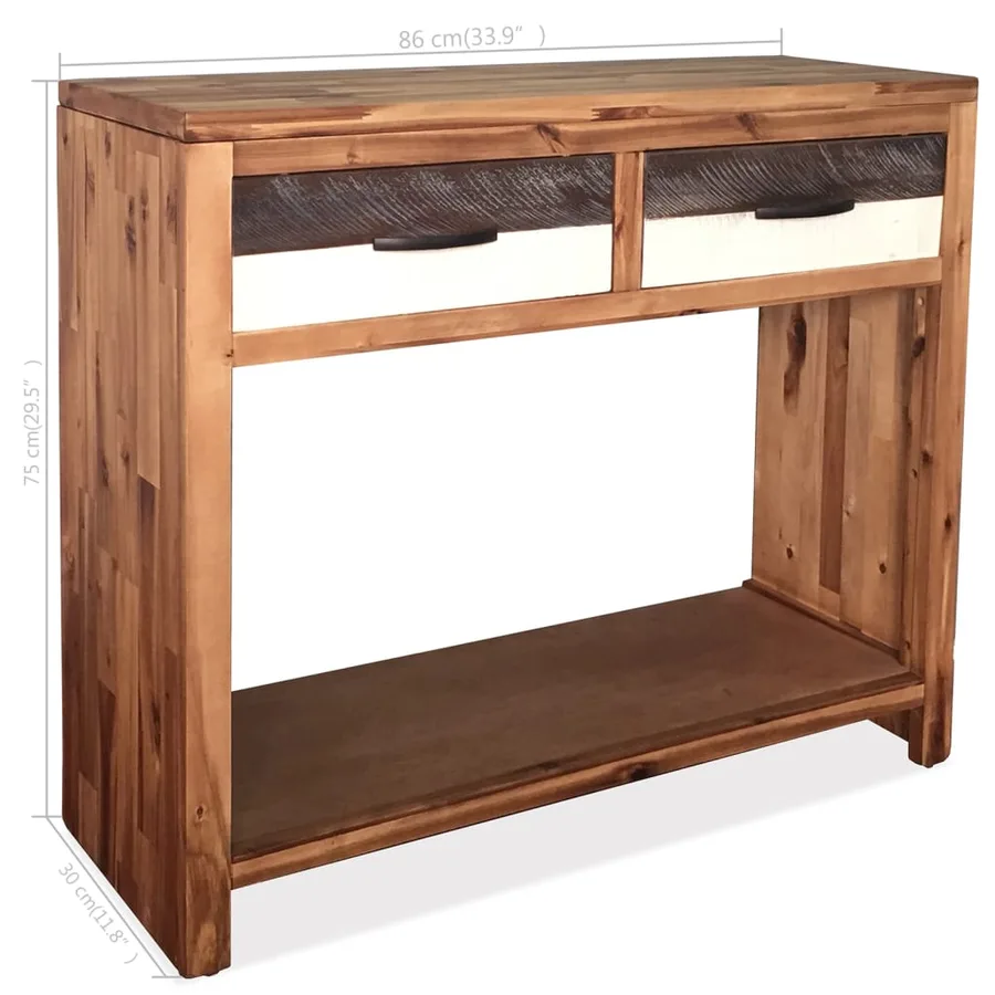 Table console Bois d'acacia massif 86 x 30 x 75 cm - 7