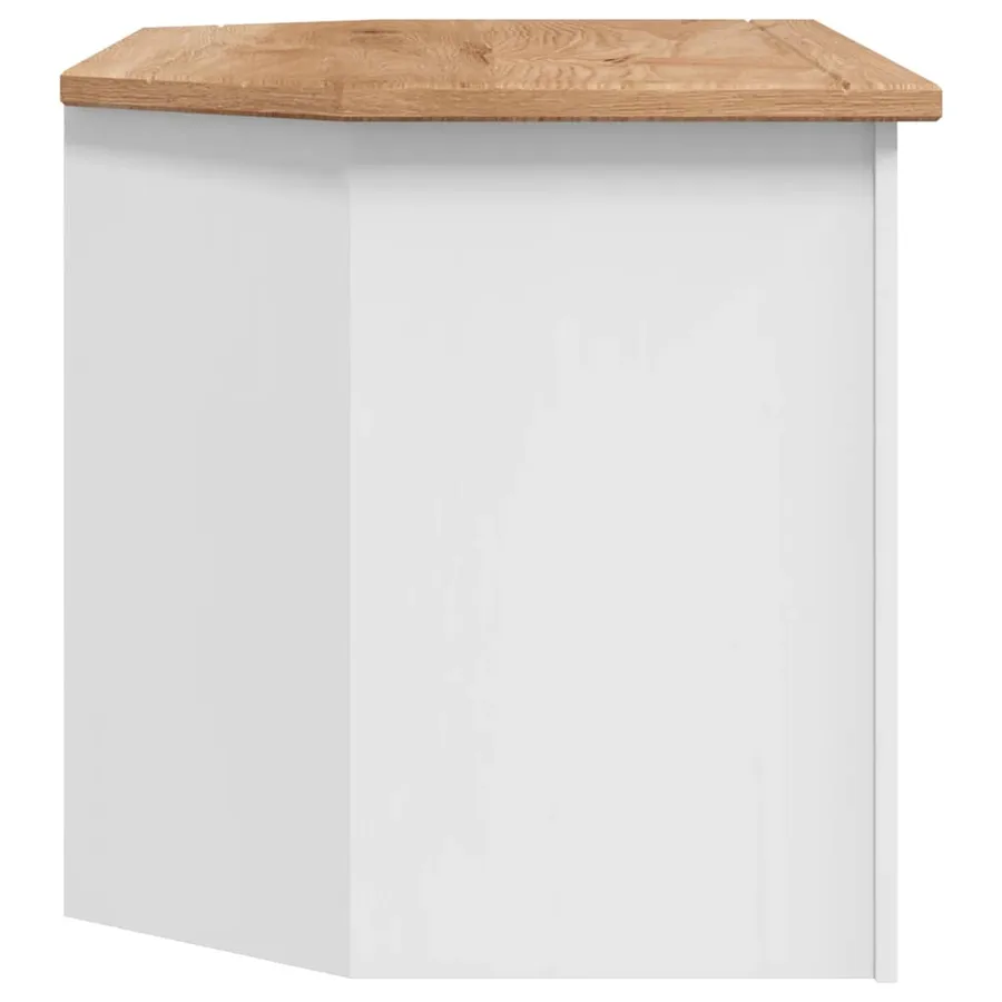 Meuble TV d'angle Blanc 93x49x49 cm Pin Assortiment Panama - 6