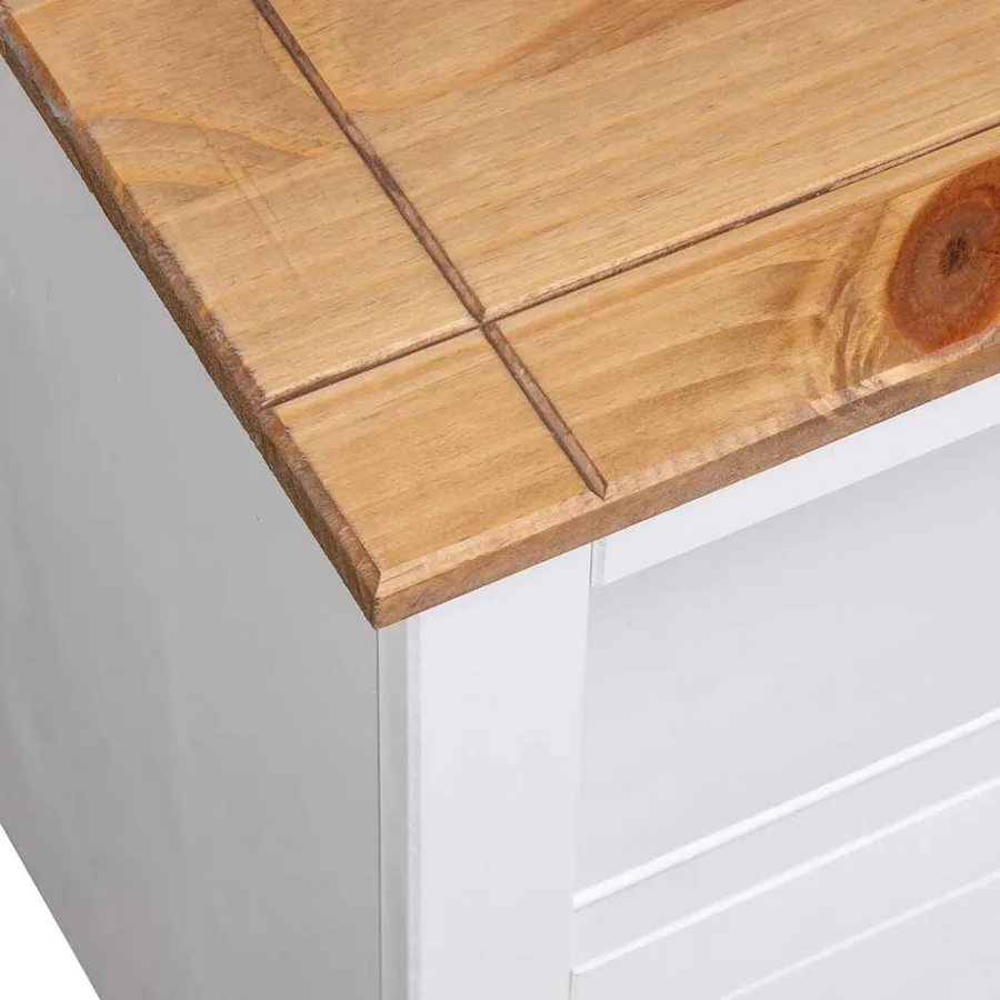 Meuble TV d'angle Blanc 93x49x49 cm Pin Assortiment Panama - 9
