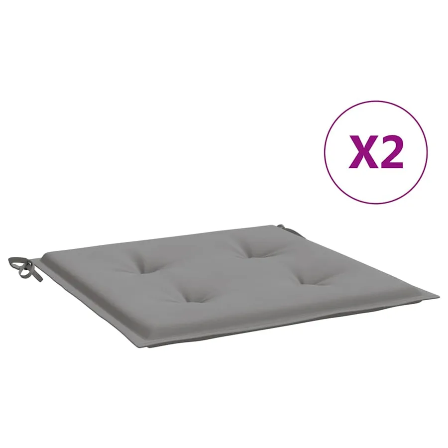 Coussins de chaise jardin lot de 2 gris 40x40x4 cm tissu oxford - 2