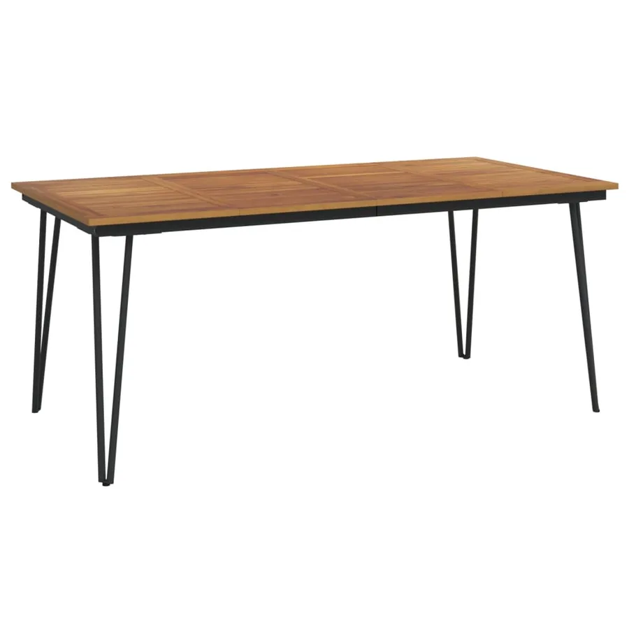 Ensemble à manger de jardin 7 pcs bois d'acacia solide et métal - 5