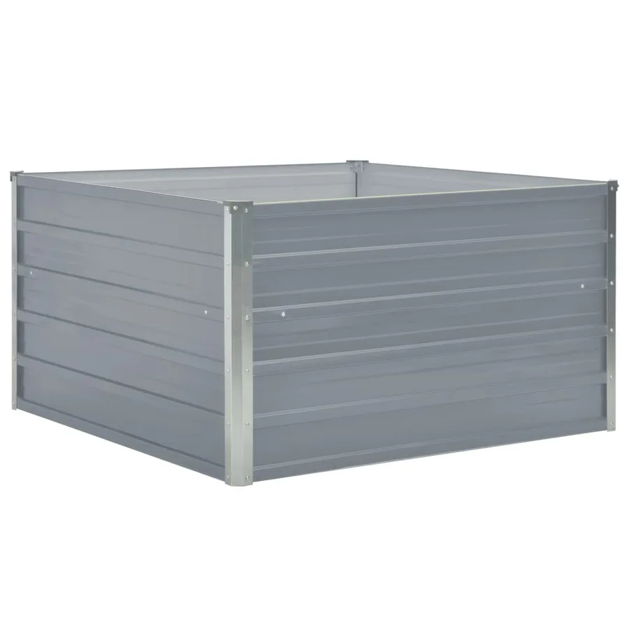 Jardinière 100 x 100 x 45 cm Acier galvanisé Gris - 2