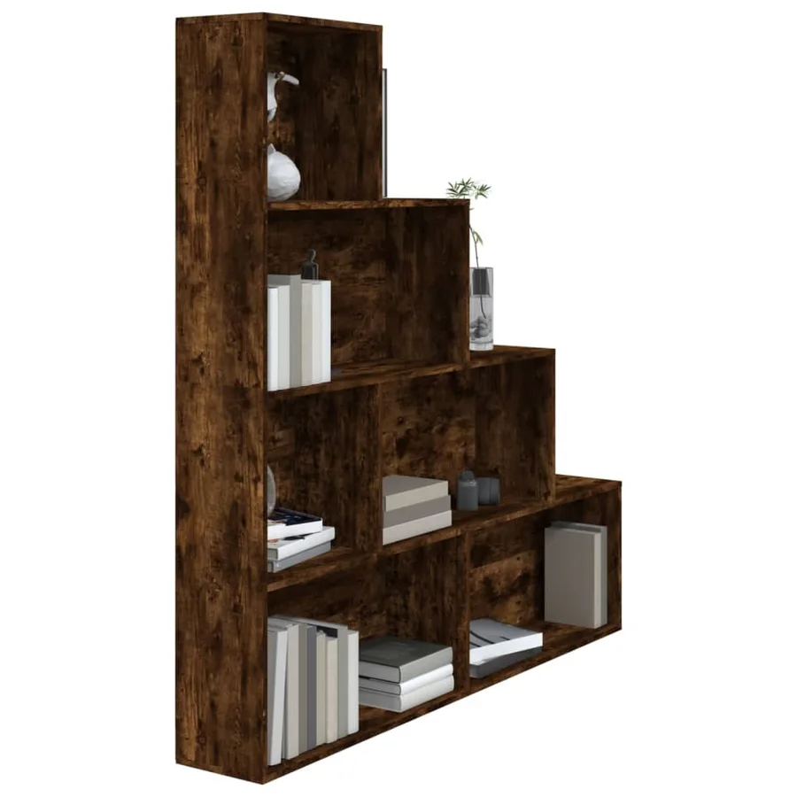 Armoire à livres Chêne fumé 155x24x160 cm - 6