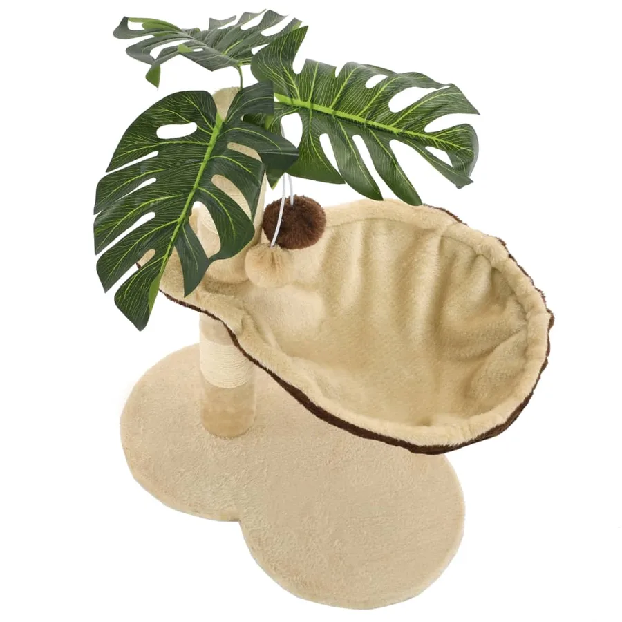 Arbre à chat avec griffoir en sisal 50 cm Beige et Marron - 5