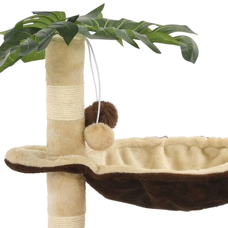Arbre à chat avec griffoir en sisal 50 cm Beige et Marron - 6
