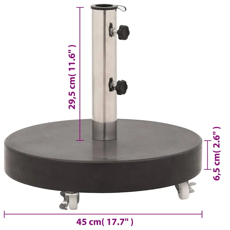 Socle de parasol Granite 30 kg Rond Noir - 11