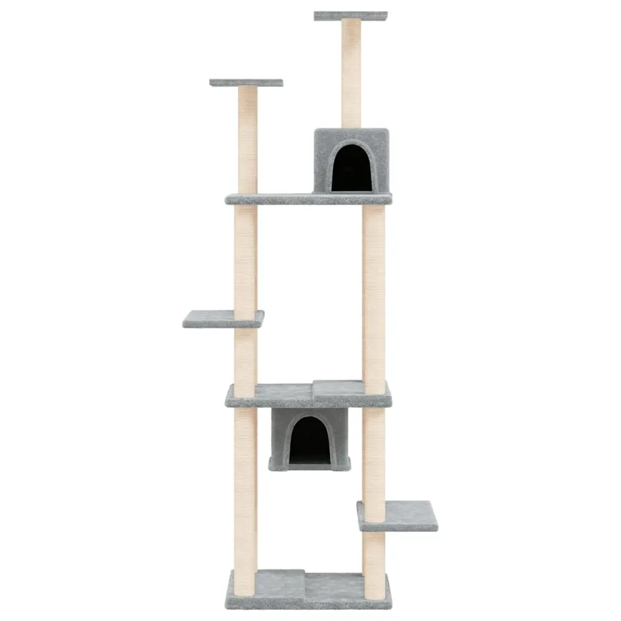 Arbre à chat avec griffoirs en sisal Gris clair 176 cm - 3