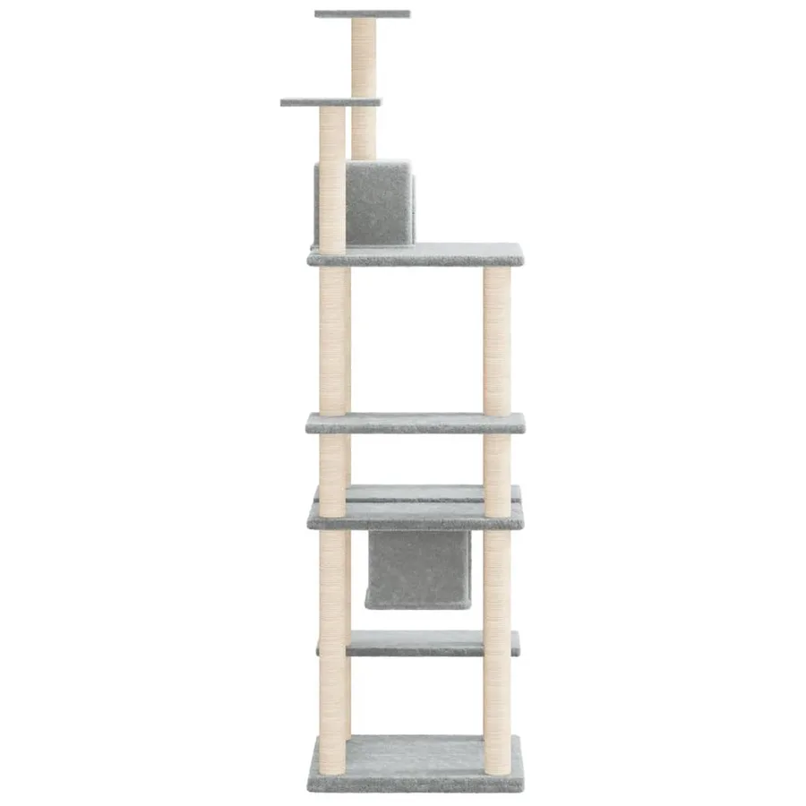 Arbre à chat avec griffoirs en sisal Gris clair 176 cm - 4