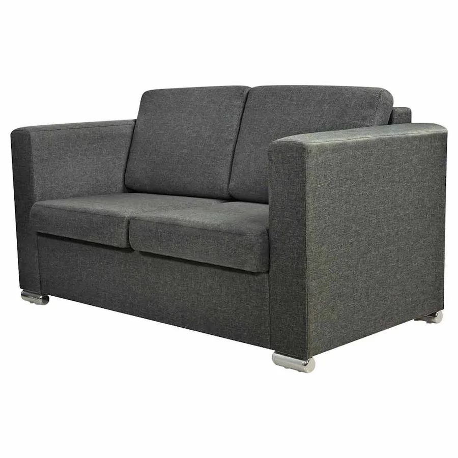 Canapé à 2 places Tissu Gris foncé - 2