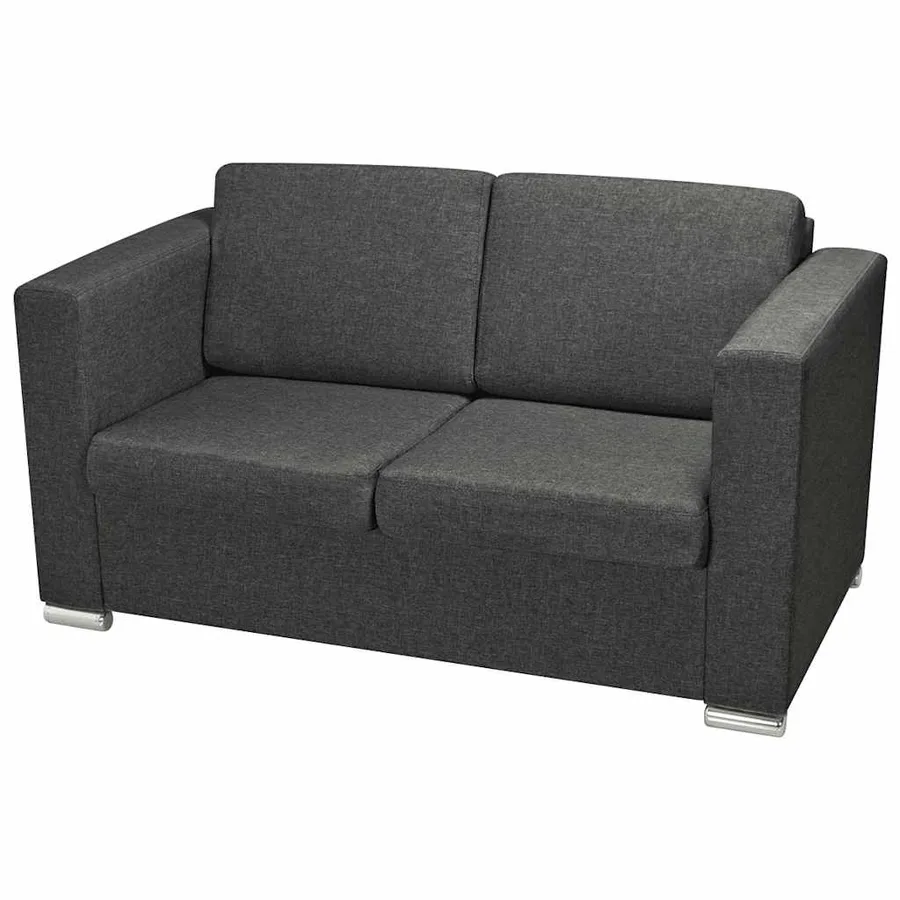 Canapé à 2 places Tissu Gris foncé - 3