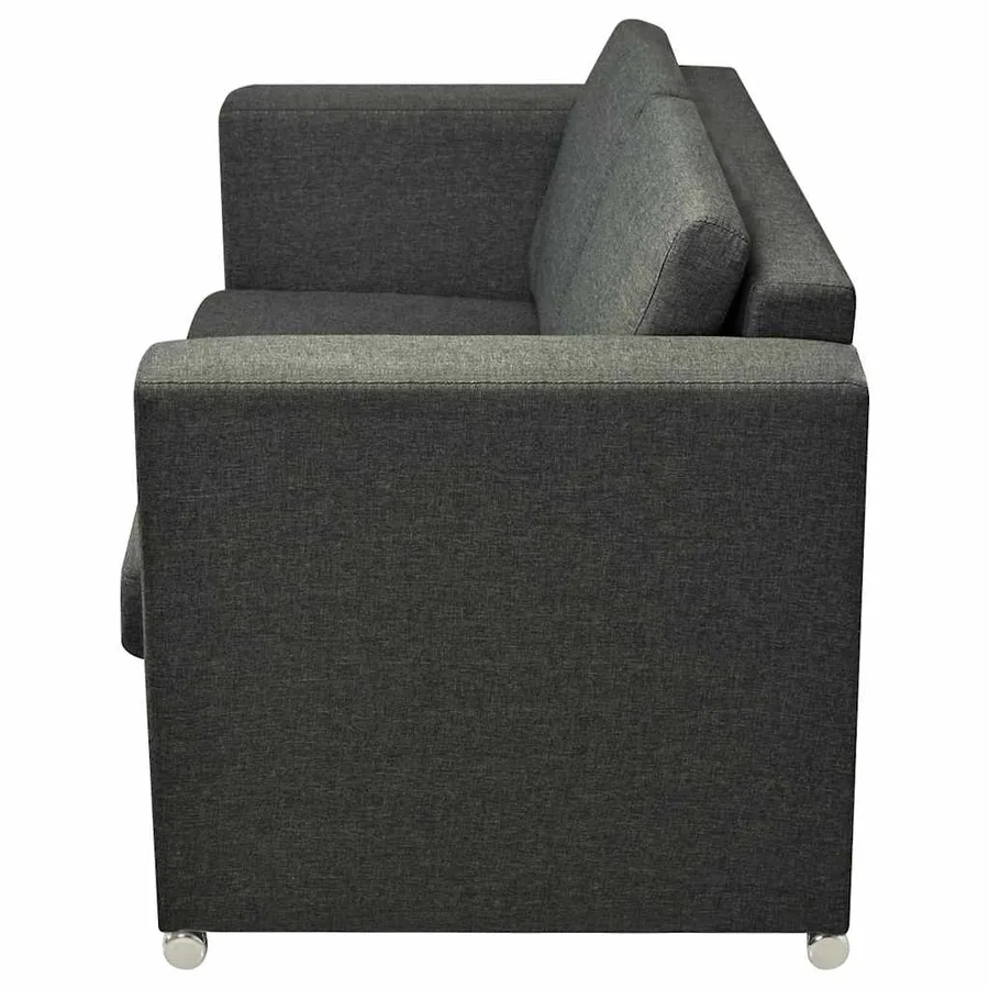 Canapé à 2 places Tissu Gris foncé - 5