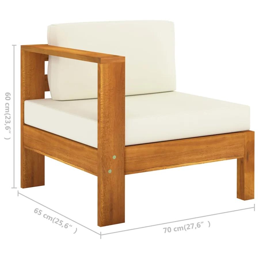 Salon de jardin 7 pièces avec coussins 100 x 60 cm Bois d'acacia - 8