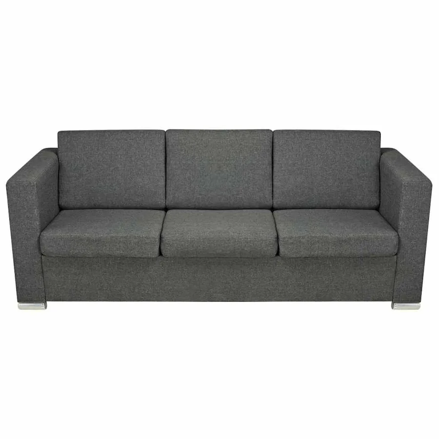 Ensemble de canapés trois pièces Tissu Gris foncé - 11