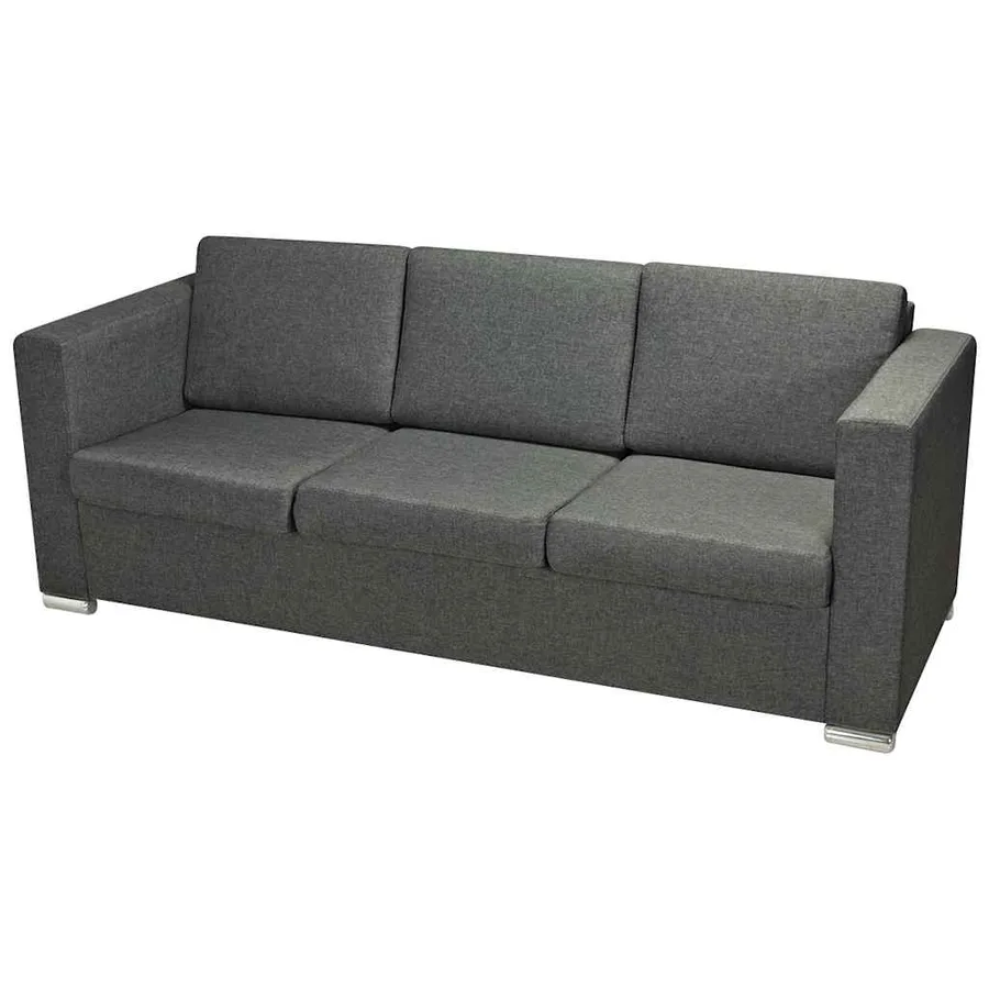 Ensemble de canapés trois pièces Tissu Gris foncé - 12