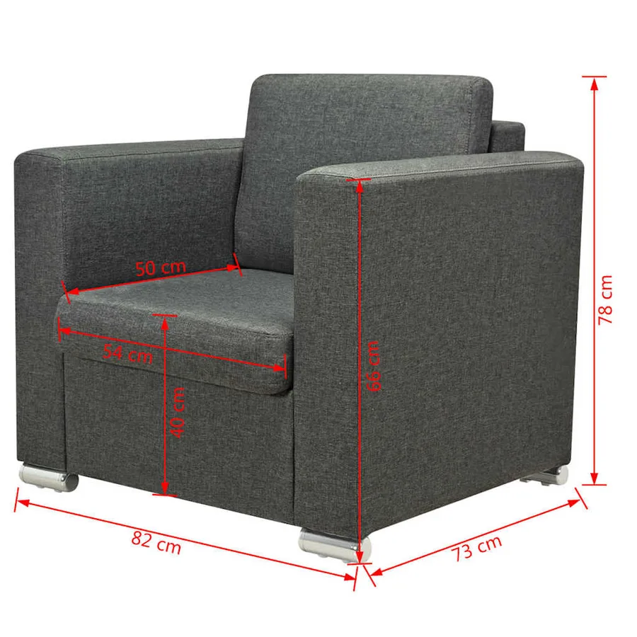 Ensemble de canapés trois pièces Tissu Gris foncé - 17