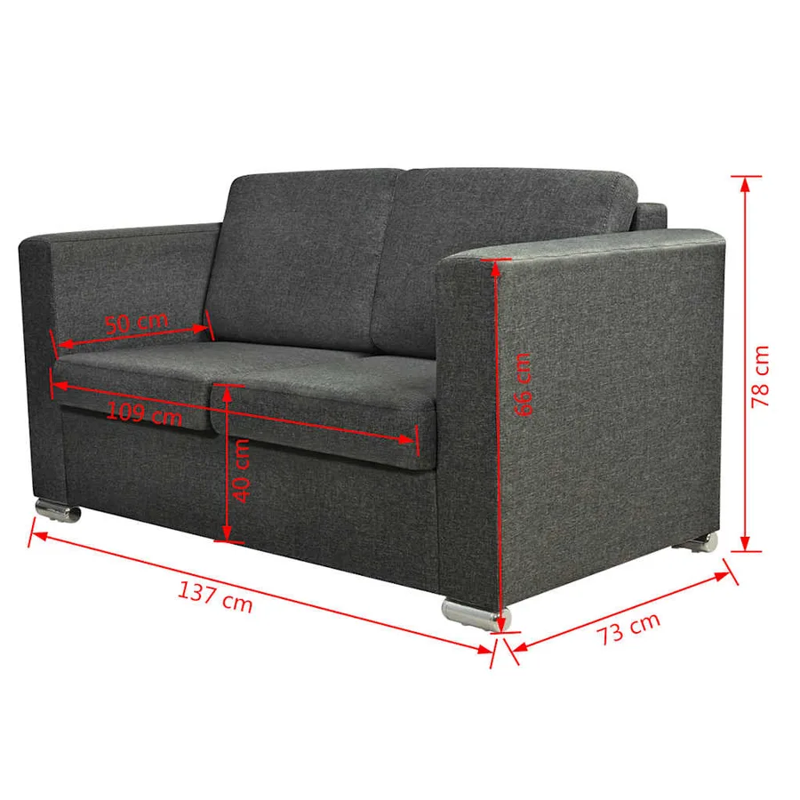 Ensemble de canapés trois pièces Tissu Gris foncé - 18