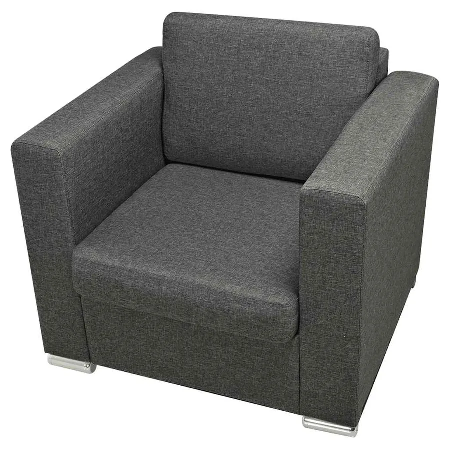 Ensemble de canapés trois pièces Tissu Gris foncé - 6